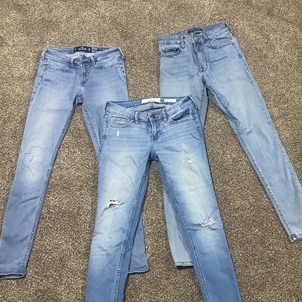 3 Stylish Light Blue Distressed Jeans